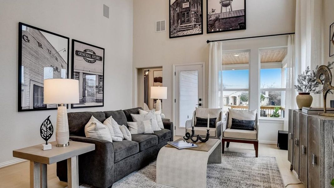 Furnished interior in a model home at Casinas at Gruene in New Braunfels (Image 21). Furnished interior in a model home at Casinas at Gruene in New Braunfels (Image 21).