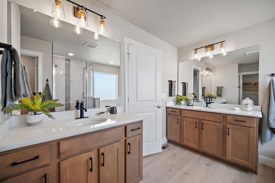 Furnished interior in a model home at Trails at Aspen Ridge-3 in Colorado Springs (Image 46). Furnished interior in a model home at Trails at Aspen Ridge-3 in Colorado Springs (Image 46).