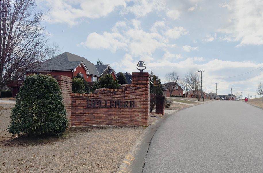 Entrance to the Bellshire community in Clarksville, TN, featuring signage and landscaping (Image 1).
