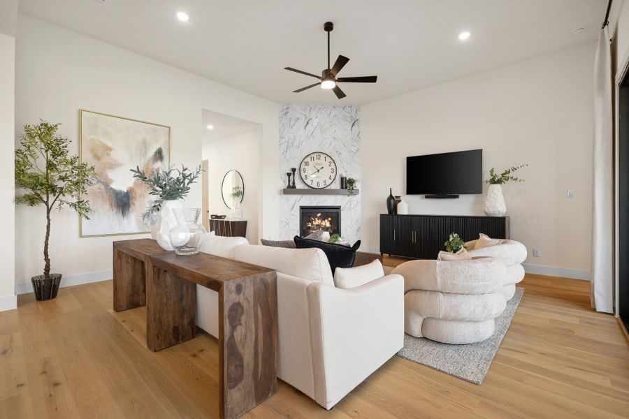 Furnished interior in a model home at Talon Hills in Fort Worth (Image 3).