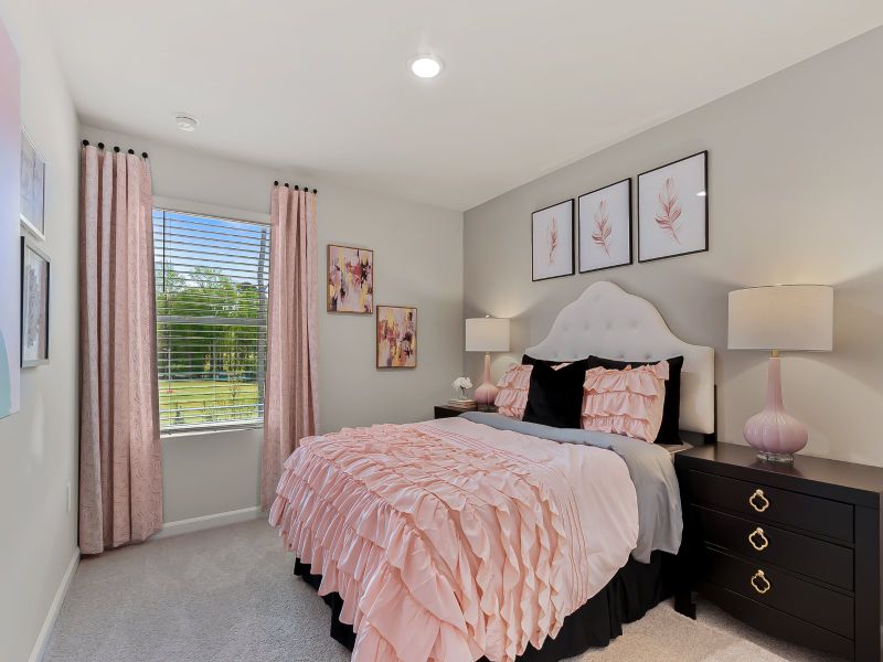 Furnished interior in a model home at The Rows at Buffaloe Reserve in Raleigh (Image 21).