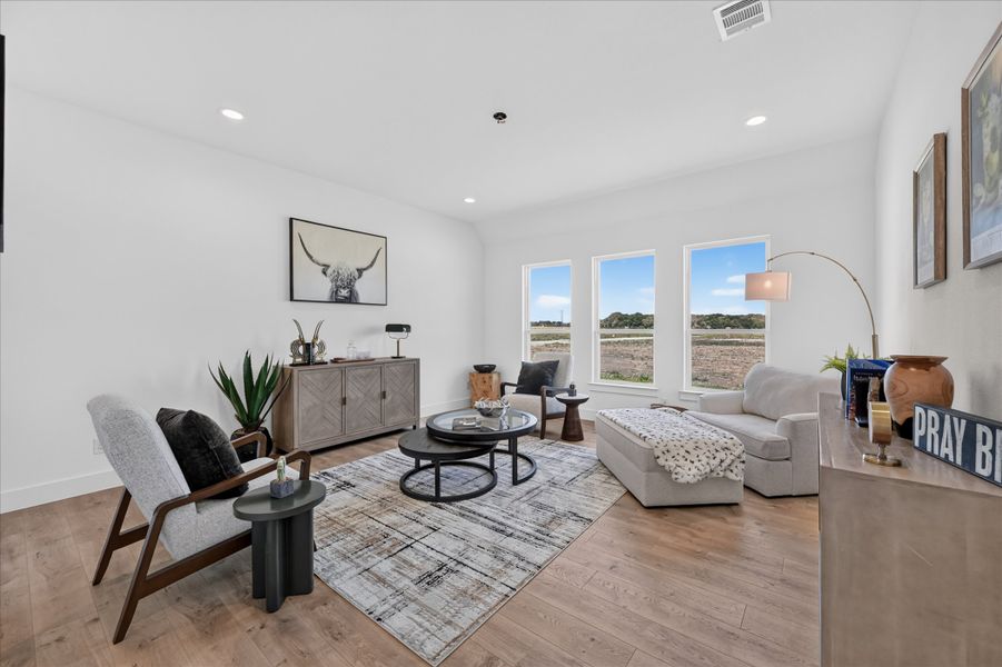 Furnished interior in a model home at Paloma Ranches in Justin (Image 31).