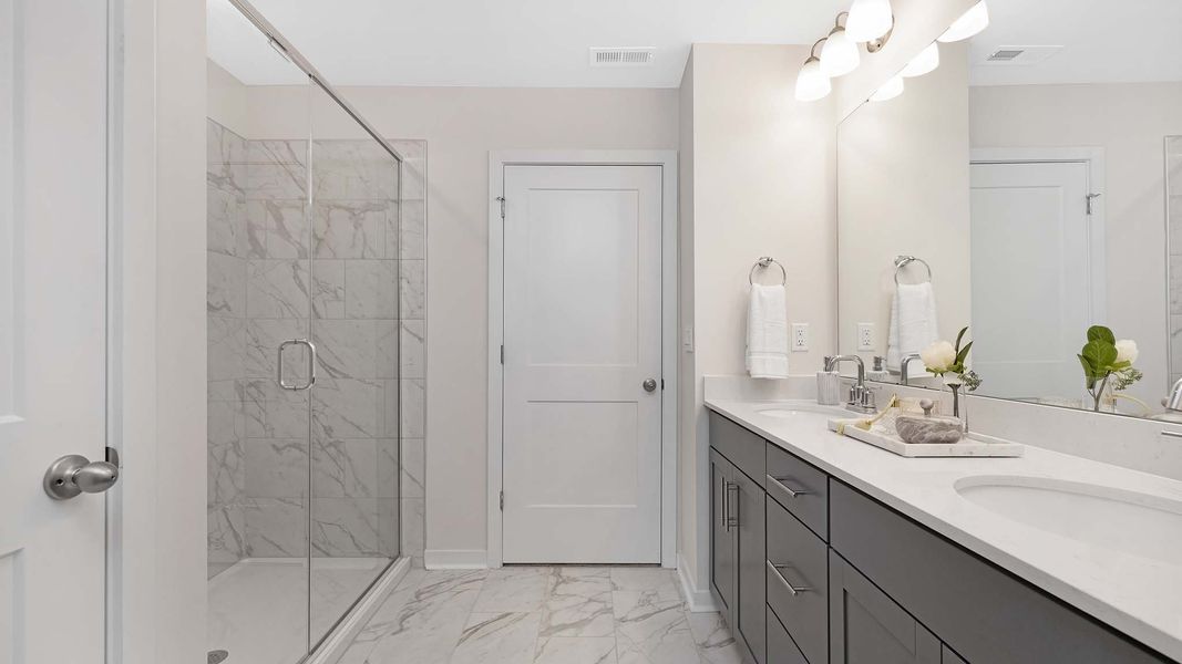 Furnished interior in a model home at Sanctuary at Southgate Townhomes in Indian Trail (Image 15). Furnished interior in a model home at Sanctuary at Southgate Townhomes in Indian Trail (Image 15).