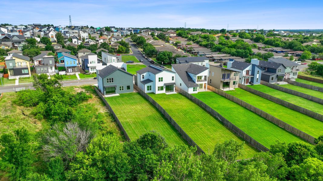 Aerial view of the Agave community in Austin, TX, showing layout and nearby surroundings (Image 12).