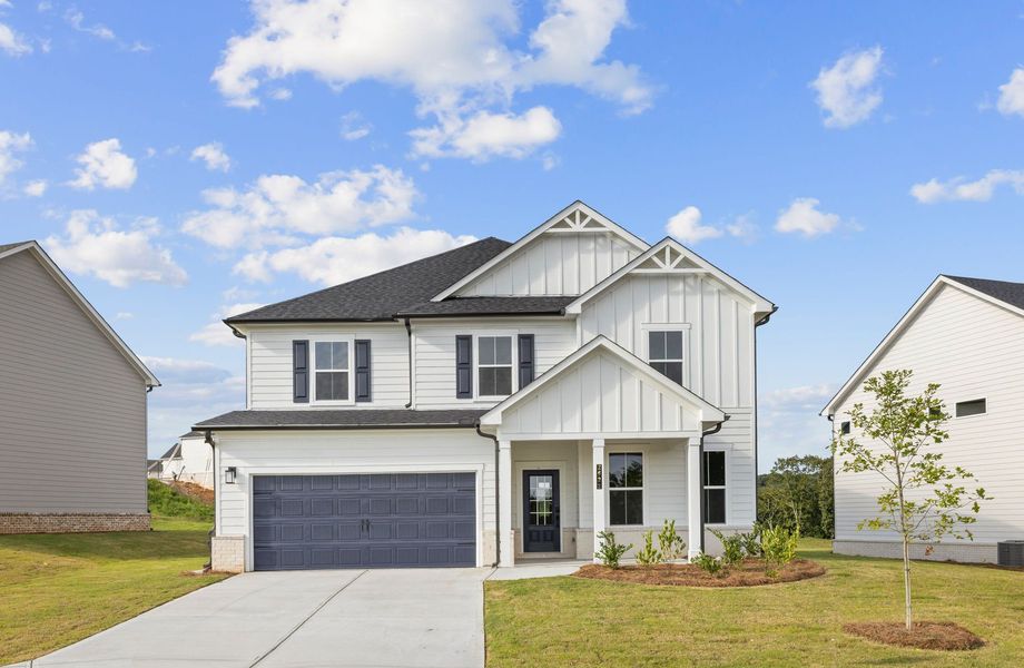 A house with a garage.