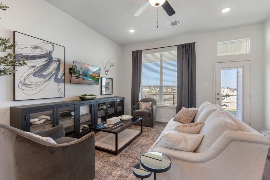 Furnished interior in a model home at Wellington Place in Tyler (Image 3).