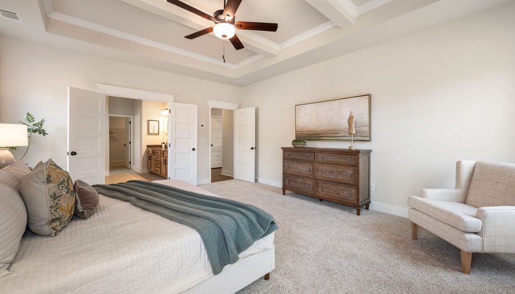 Furnished interior in a model home at Pinecrest Ridge in Dacula (Image 30).