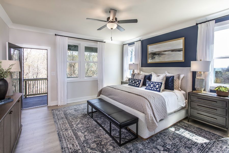 Furnished interior in a model home at Estates at Daves Creek in Cumming (Image 19).