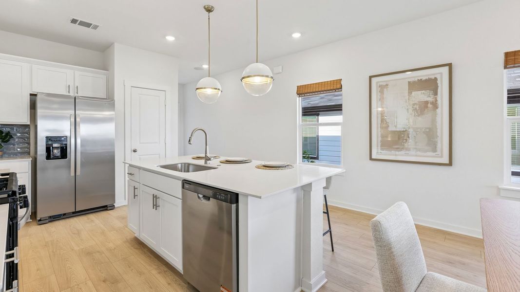 Furnished interior in a model home at Frontier in Mustang Ridge (Image 48).