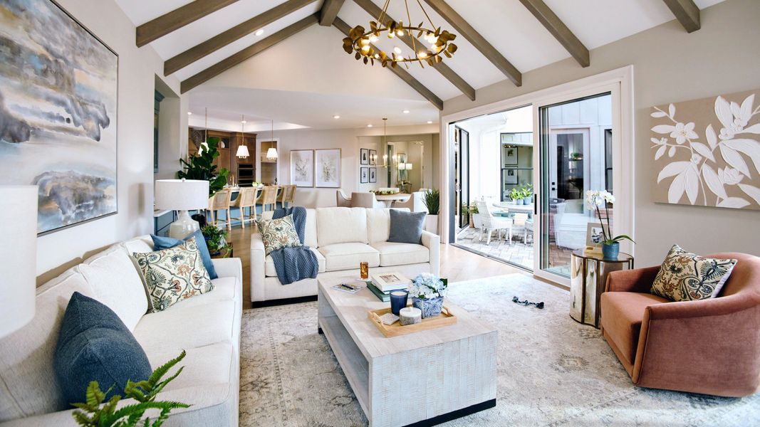 Furnished interior in a model home at The Courtyards at Wimberly in Apex (Image 13).