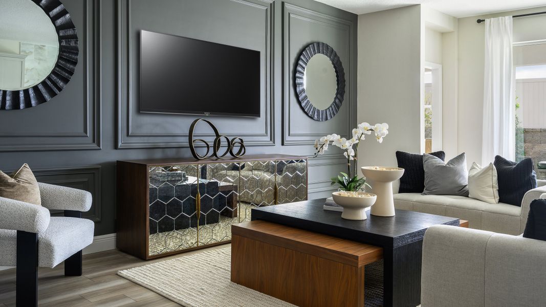 Furnished interior in a model home at Pasadena Woods in Dade City (Image 9). Furnished interior in a model home at Pasadena Woods in Dade City (Image 9).