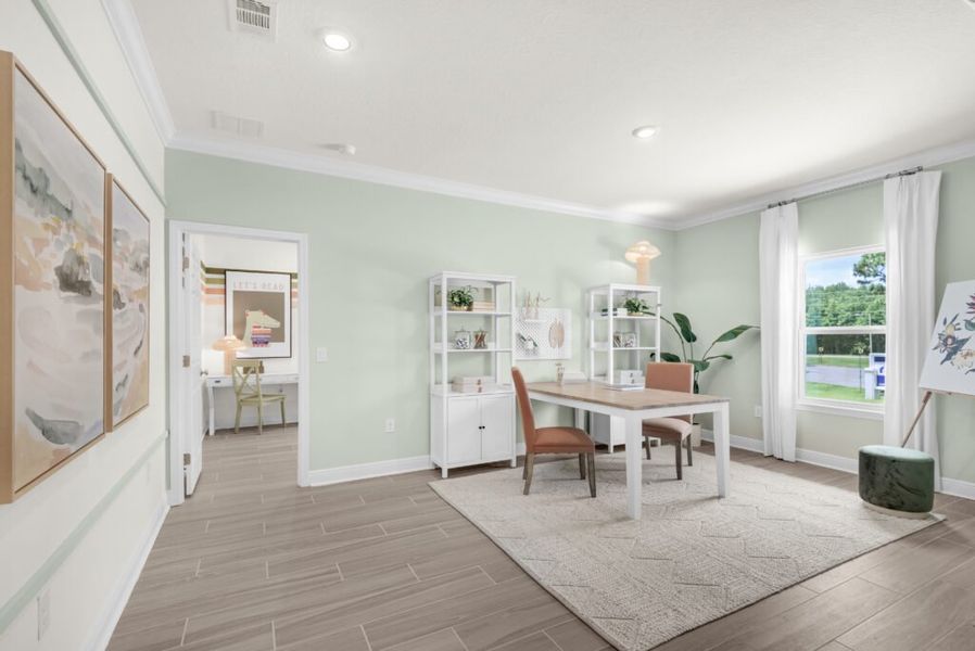 Furnished interior in a model home at Las Colinas in Milton (Image 18).