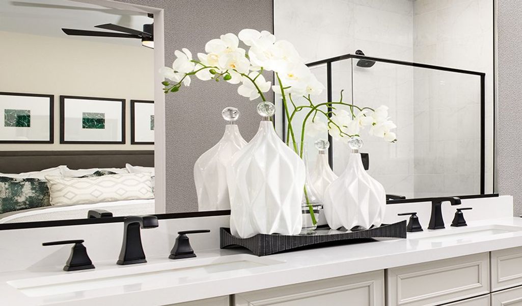 Furnished interior in a model home at Meridian at Star Valley in Tucson (Image 15).