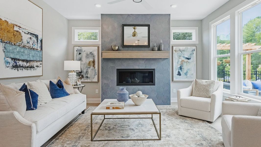 Furnished interior in a model home at The Courtyards at Quail Park in Mint Hill (Image 18).