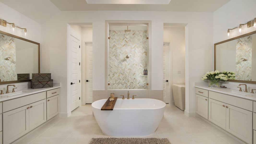 Furnished interior in a model home at Audubon Park 45' in Magnolia (Image 11).