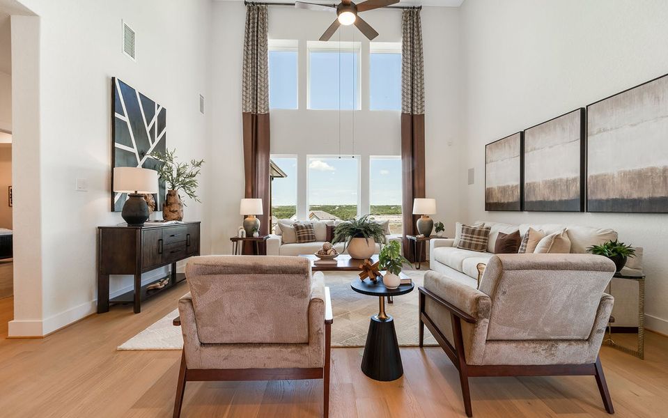 Furnished interior in a model home at The Woodlands at Medina Hills in Mico (Image 6). Furnished interior in a model home at The Woodlands at Medina Hills in Mico (Image 6).