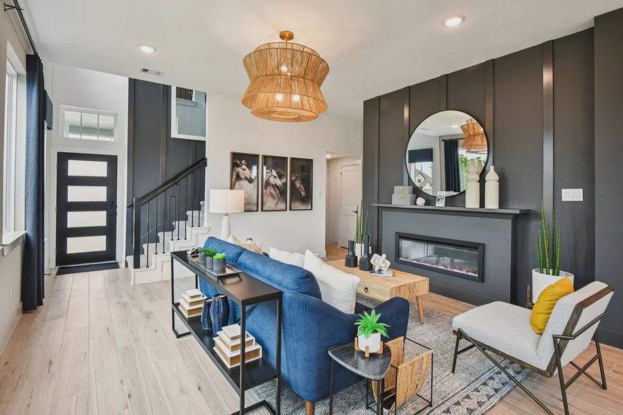Furnished interior in a model home at Meridiana Chateau in Iowa Colony (Image 6).
