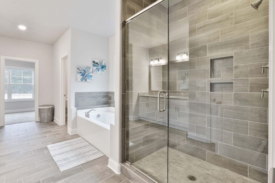 Furnished interior in a model home at Estates at Dorsett Bridge in Douglasville (Image 17).