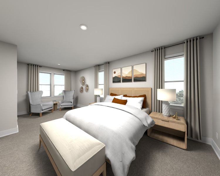 Furnished interior in a model home at Cadence Meadows in Zebulon (Image 7).