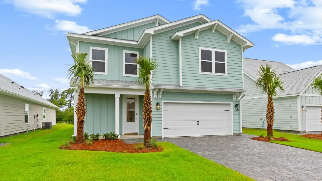 Front exterior of a home in the WindMark Beach Emerald Series community, located in Port Saint Joe, FL (Image 3). Front exterior of a home in the WindMark Beach Emerald Series community, located in Port Saint Joe, FL (Image 3).