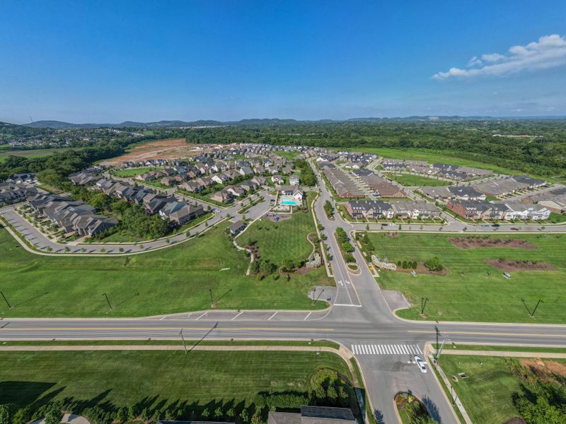 Aerial view of the Waters Edge community in Franklin, TN, showing layout and nearby surroundings (Image 8).