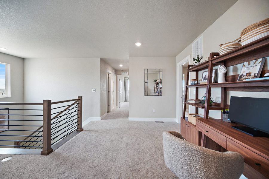 Furnished interior in a model home at Trails at Aspen Ridge-3 in Colorado Springs (Image 34). Furnished interior in a model home at Trails at Aspen Ridge-3 in Colorado Springs (Image 34).