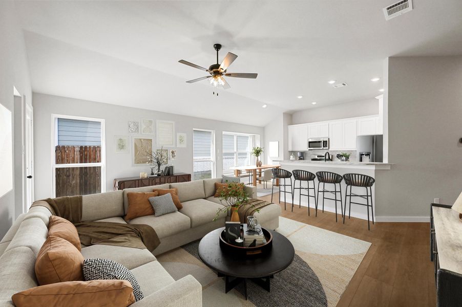 Furnished interior in a model home at Craftsmen's Corner in Cleburne (Image 18). Furnished interior in a model home at Craftsmen's Corner in Cleburne (Image 18).