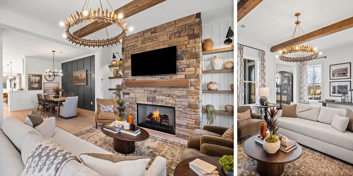 Furnished interior in a model home at The Heritage at Farmer's Crossing in Ball Ground (Image 7).