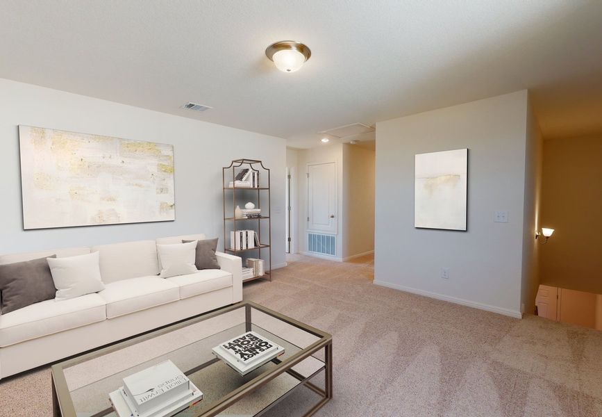 Furnished interior in a model home at The Point in Rolesville (Image 7).