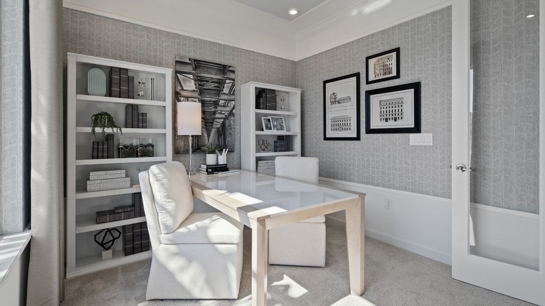 Trinity Place Staged Model Ambersweet Front Office Space by DRB Homes in Saint Cloud FL Trinity Place Staged Model Ambersweet Front Office Space by DRB Homes in Saint Cloud FL