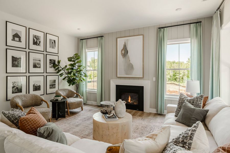 Furnished interior in a model home at Mayes Hall in Davidson (Image 46).