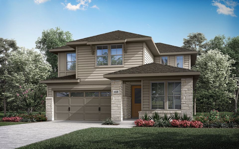 Front exterior of a home in the Landmark community, located in Denton, TX (Image 20).