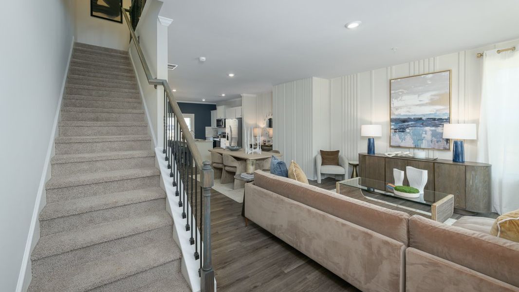 Furnished interior in a model home at Townes at Asbury in Atlanta (Image 20).
