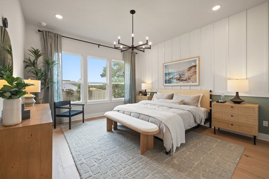 Furnished interior in a model home at Wolf Ranch in Georgetown (Image 8).