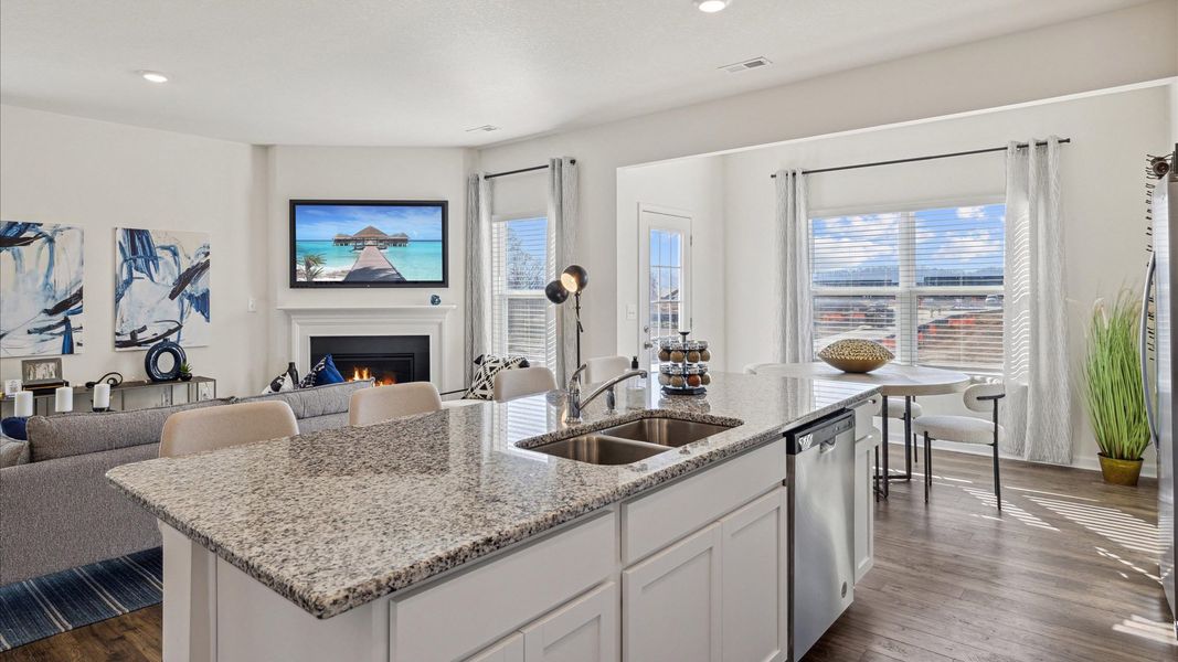 Furnished interior in a model home at The Hideaway at Fox Meadows in Bluff City (Image 7).