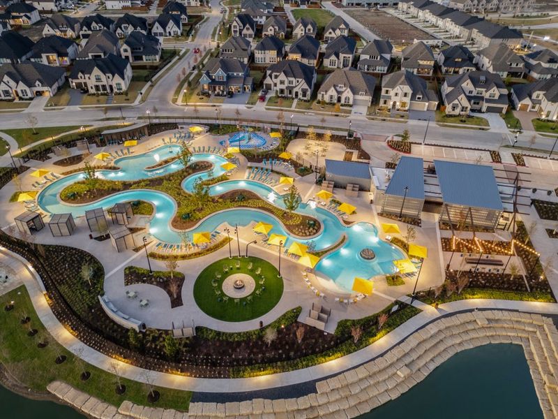 Aerial view of the Mosaic community in Prosper, TX, showing layout and nearby surroundings (Image 11). Aerial view of the Mosaic community in Prosper, TX, showing layout and nearby surroundings (Image 11).