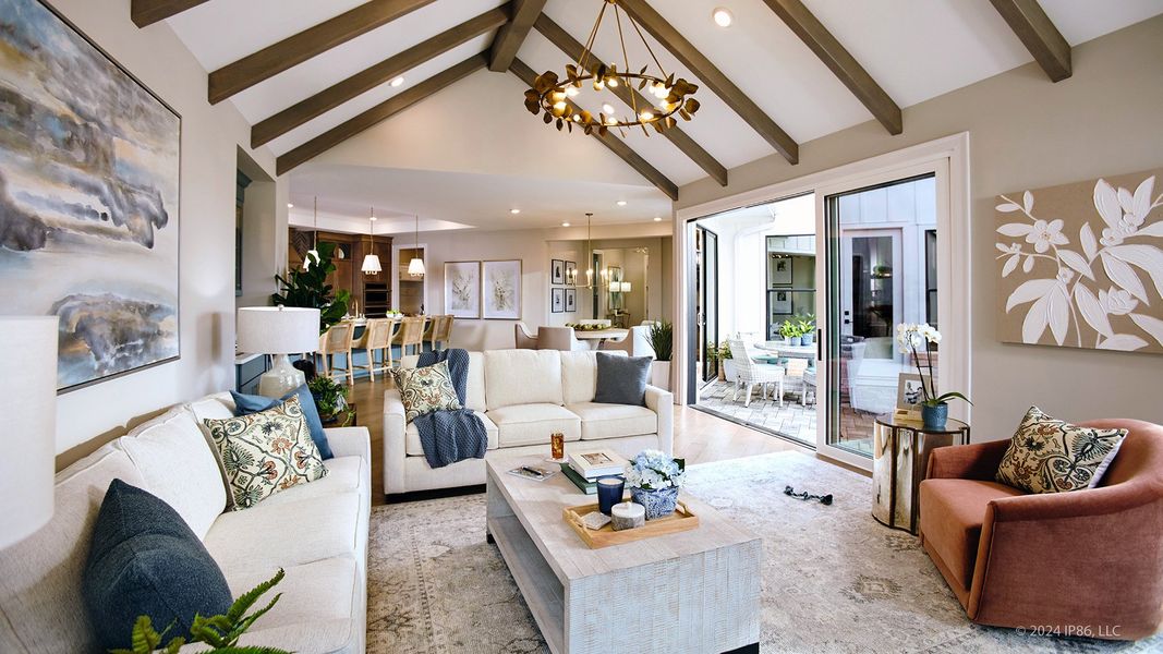 Furnished interior in a model home at The Courtyards at Post Road in Cumming (Image 6).