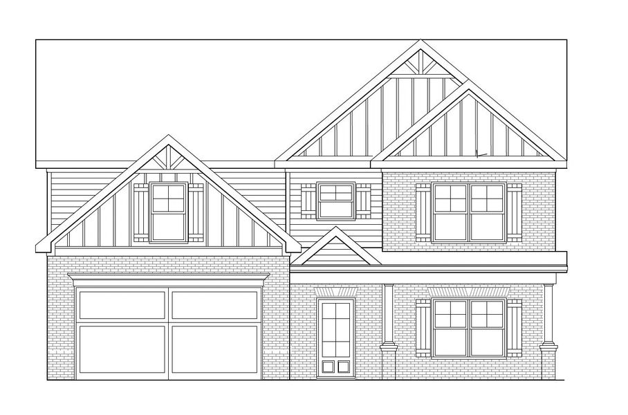 Architectural rendering of home exteriors planned for Rockwell Farms in Winder, GA (Image 12).