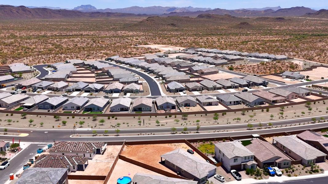 Aerial view of the Entrada Del Oro community in Gold Canyon, AZ, showing layout and nearby surroundings (Image 10).