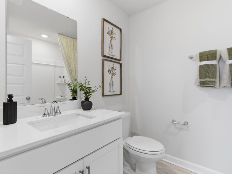 Furnished interior in a model home at Crossing at Abner Creek Townes in Greer (Image 17). Furnished interior in a model home at Crossing at Abner Creek Townes in Greer (Image 17).