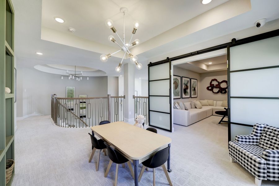 Furnished interior in a model home at Bridgeland 50' (Creekland Village) in Cypress (Image 15). Furnished interior in a model home at Bridgeland 50' (Creekland Village) in Cypress (Image 15).