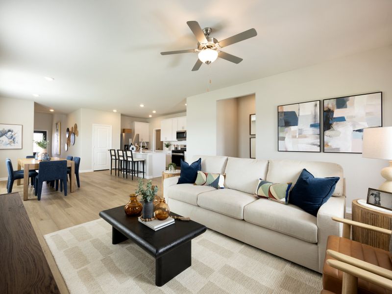 Furnished interior in a model home at Parks at Foster Crossing - Spring Series in Anna (Image 6). Furnished interior in a model home at Parks at Foster Crossing - Spring Series in Anna (Image 6).