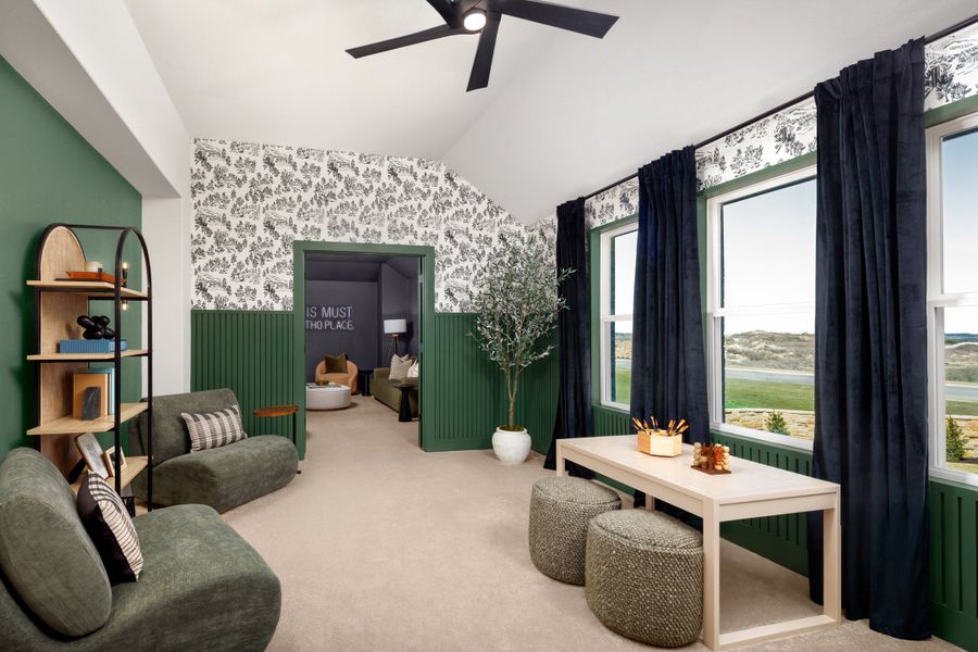 Furnished interior in a model home at Parmer Ranch in Georgetown (Image 42).