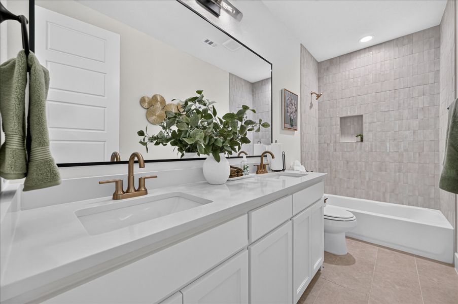 Furnished interior in a model home at Paloma Ranches in Justin (Image 32).