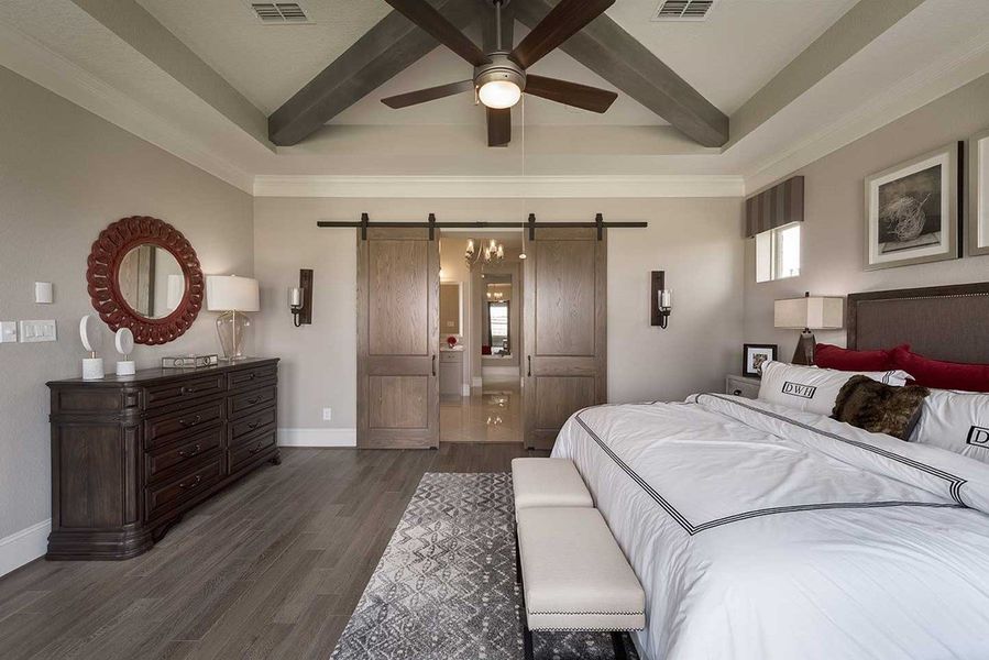 Furnished interior in a model home at Towne Lake 70' Classic Series in Cypress (Image 19).