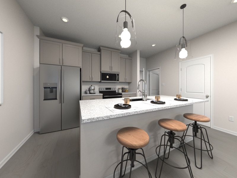 Kitchen in the Thorton floorplan at a Meritage Homes community in Nashville, TN.