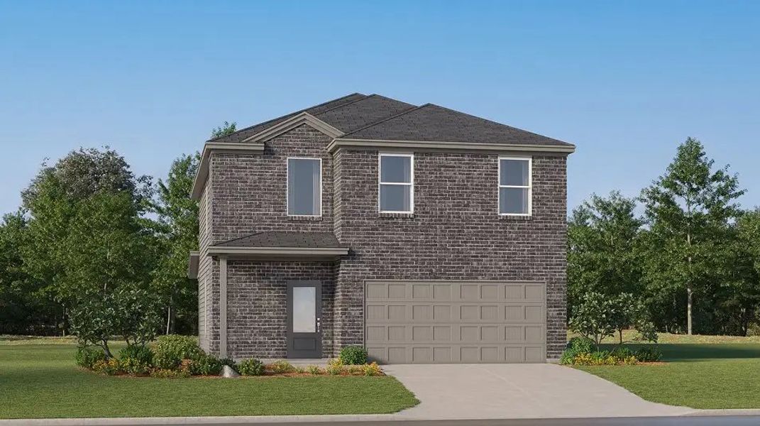 Front exterior of a home in the Winfield Park: Eventide community, located in Hutto, TX (Image 14).