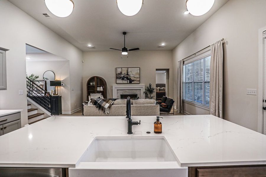 Furnished interior in a model home at Walker Farms in Bartlett (Image 8).