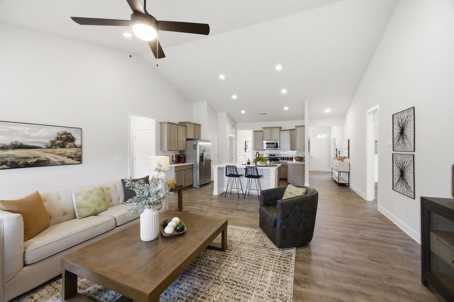 Furnished interior in a model home at Northlake in Statesville (Image 39).