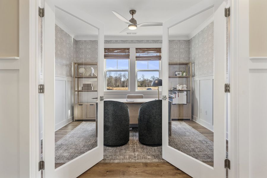 Furnished interior in a model home at Saratoga Oaks in Williamston (Image 23).